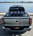 Load image into Gallery viewer, Rear view of the GWM Alpha Tub Rack Platform fitted to a roller shutter on the Cannon Alpha