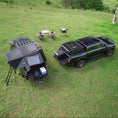 Load image into Gallery viewer, View looking down on to two vehicles fitted with tub mounted tents