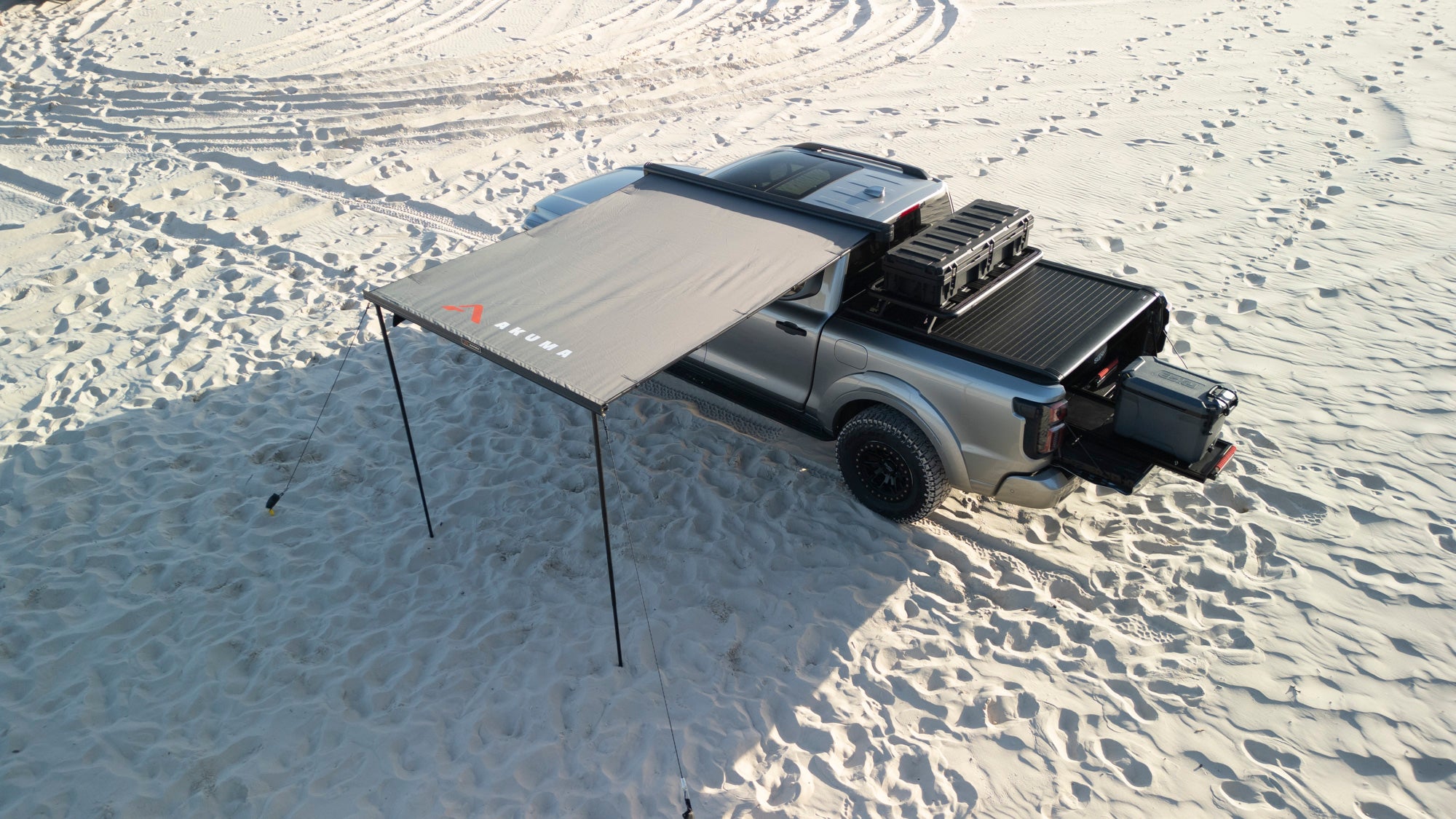 Akuma 90 Degree Hardshell Awning from top down