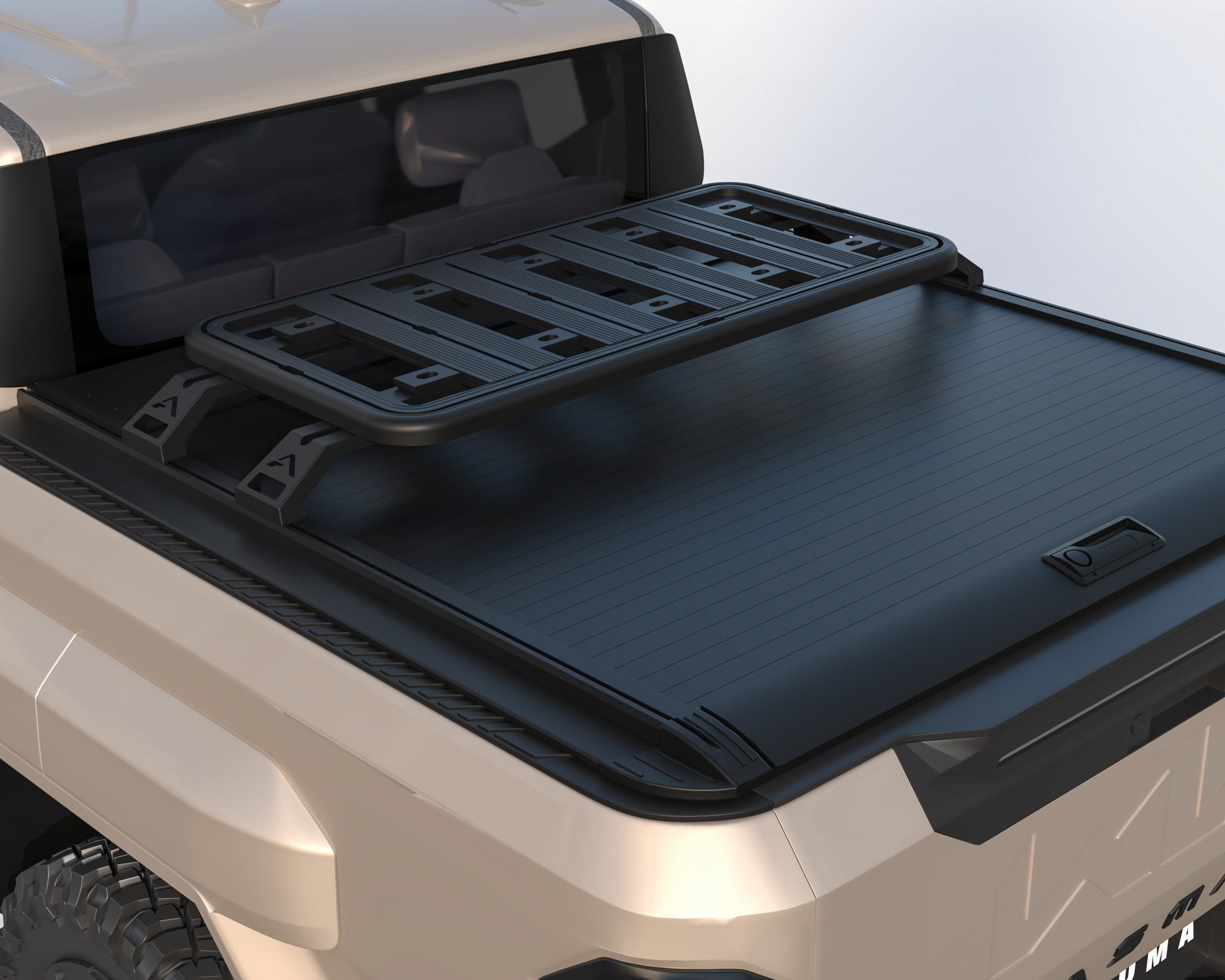 Compact tub rack platform fitted to a Kia Tasman