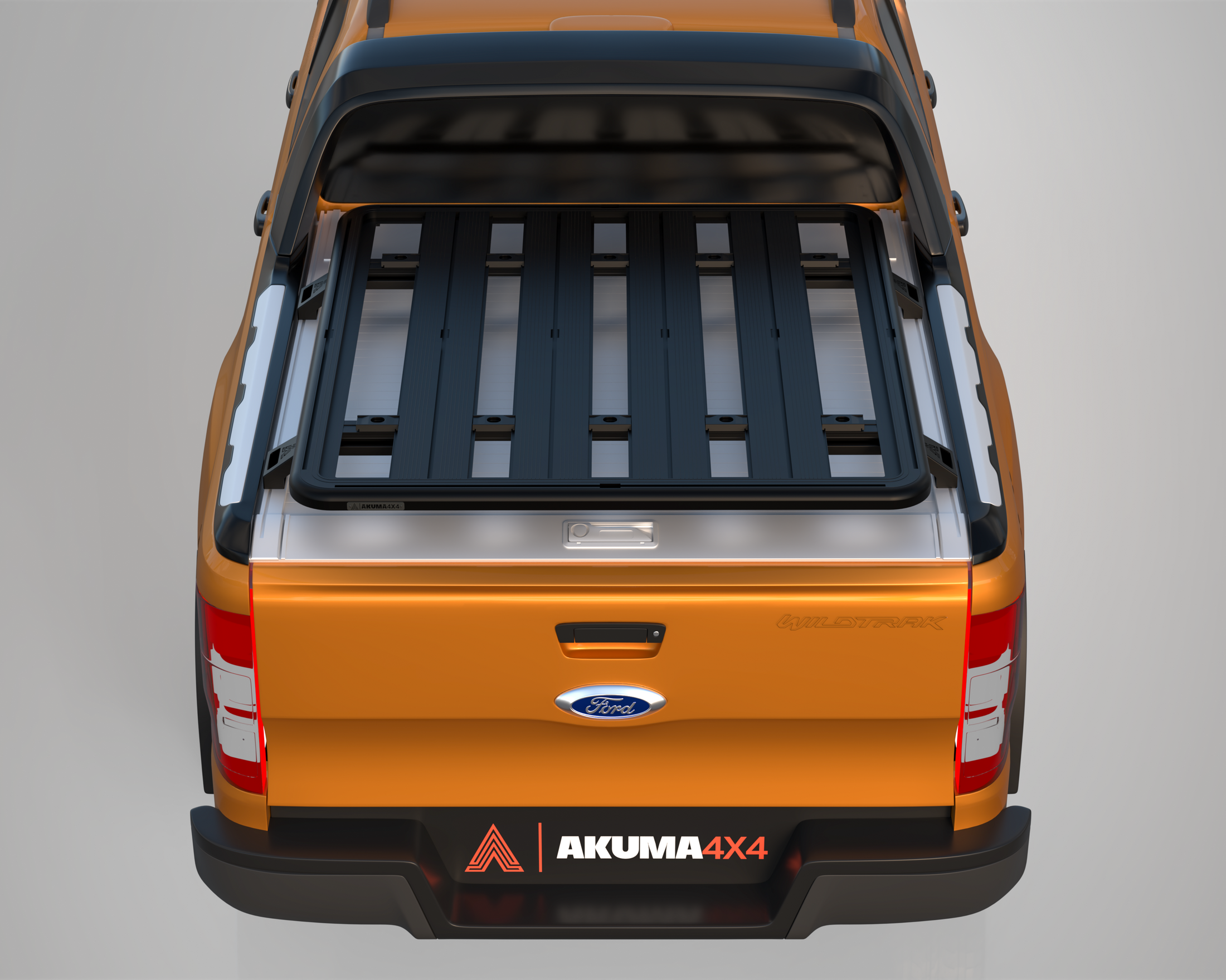 Rear view of Akuma Tub Rack on PX Series Wildtrak
