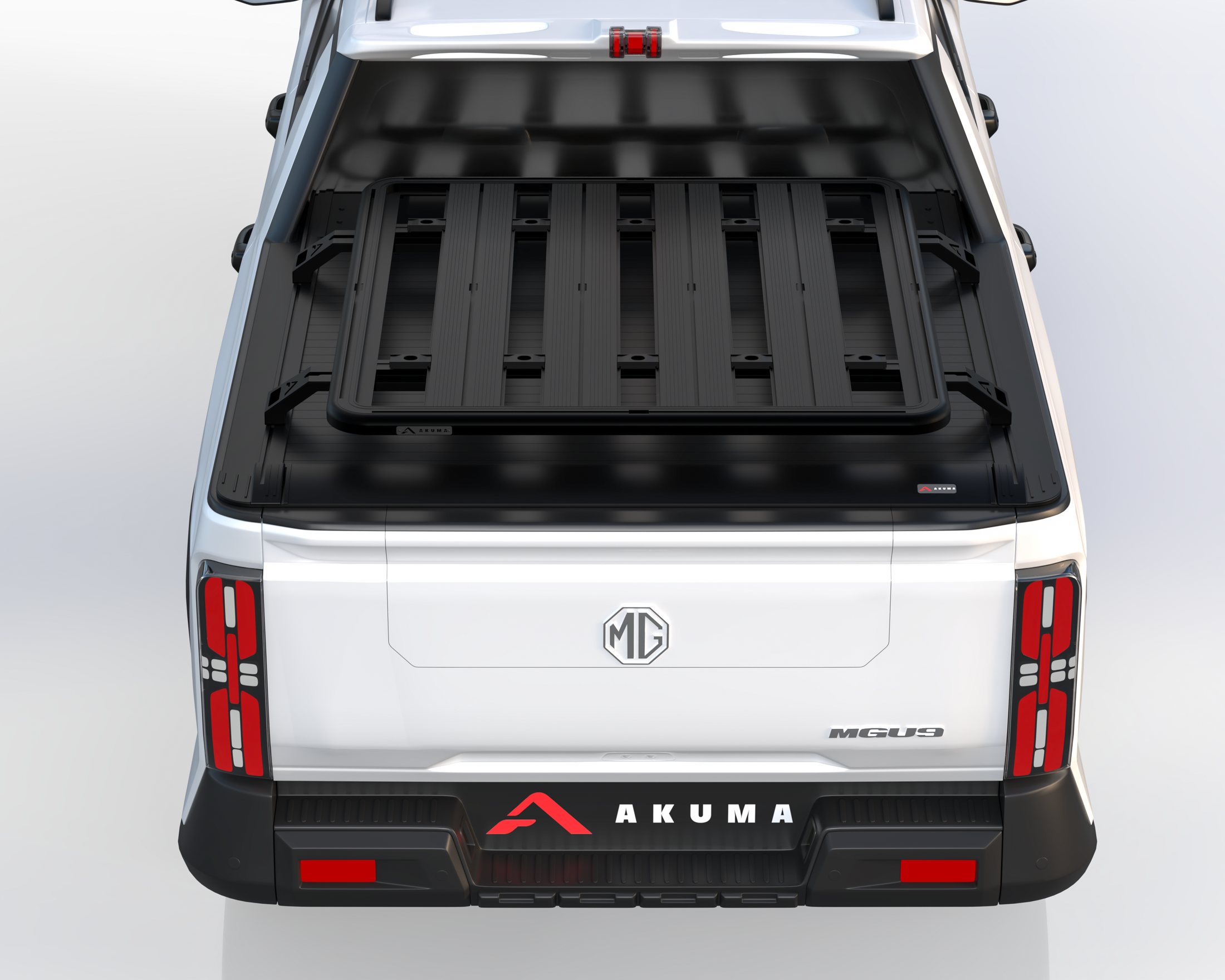 Rear view of a low profile tub rack fitted to a MGU9